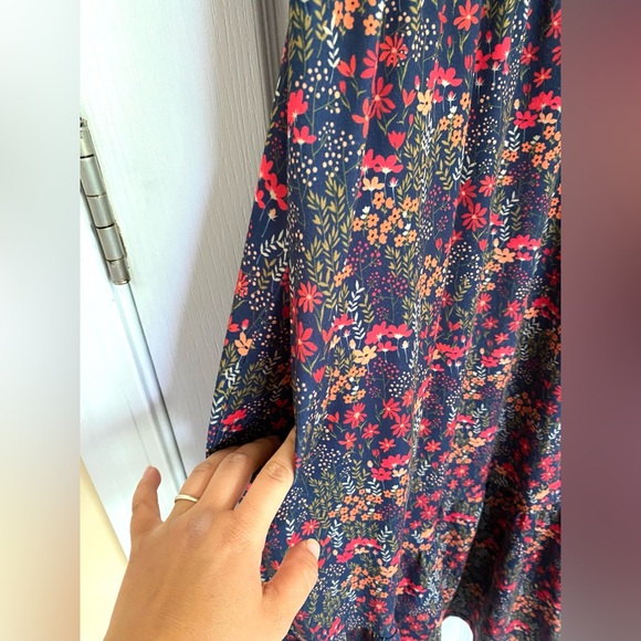 POPSY Ditsy Floral Print Tiered Hem Midi Dress w/ Pockets Size 18 US/ 22 UK - Picture 5 of 16